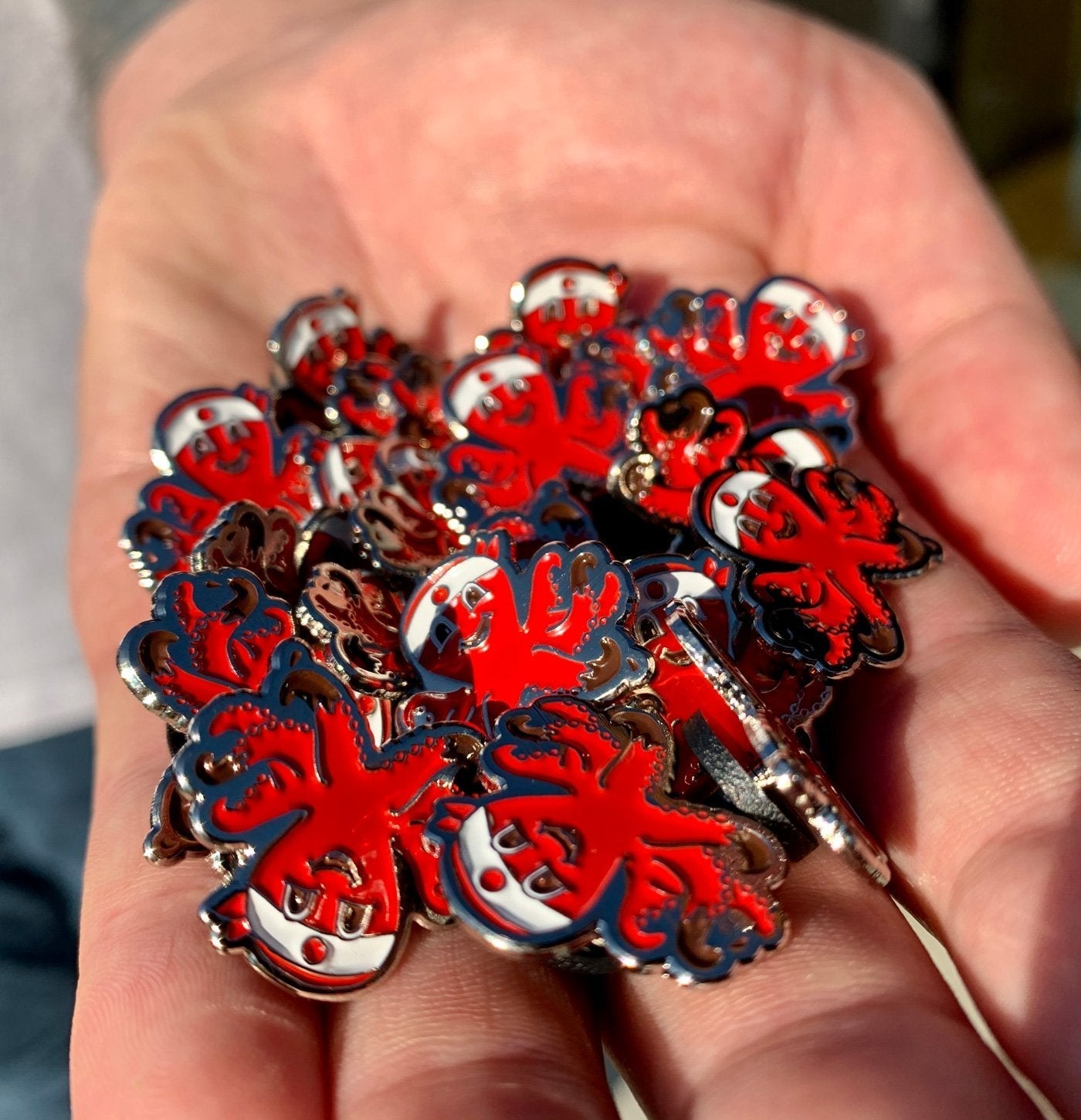 Red Octo Pin - Crafted Artisan Pin Assortment